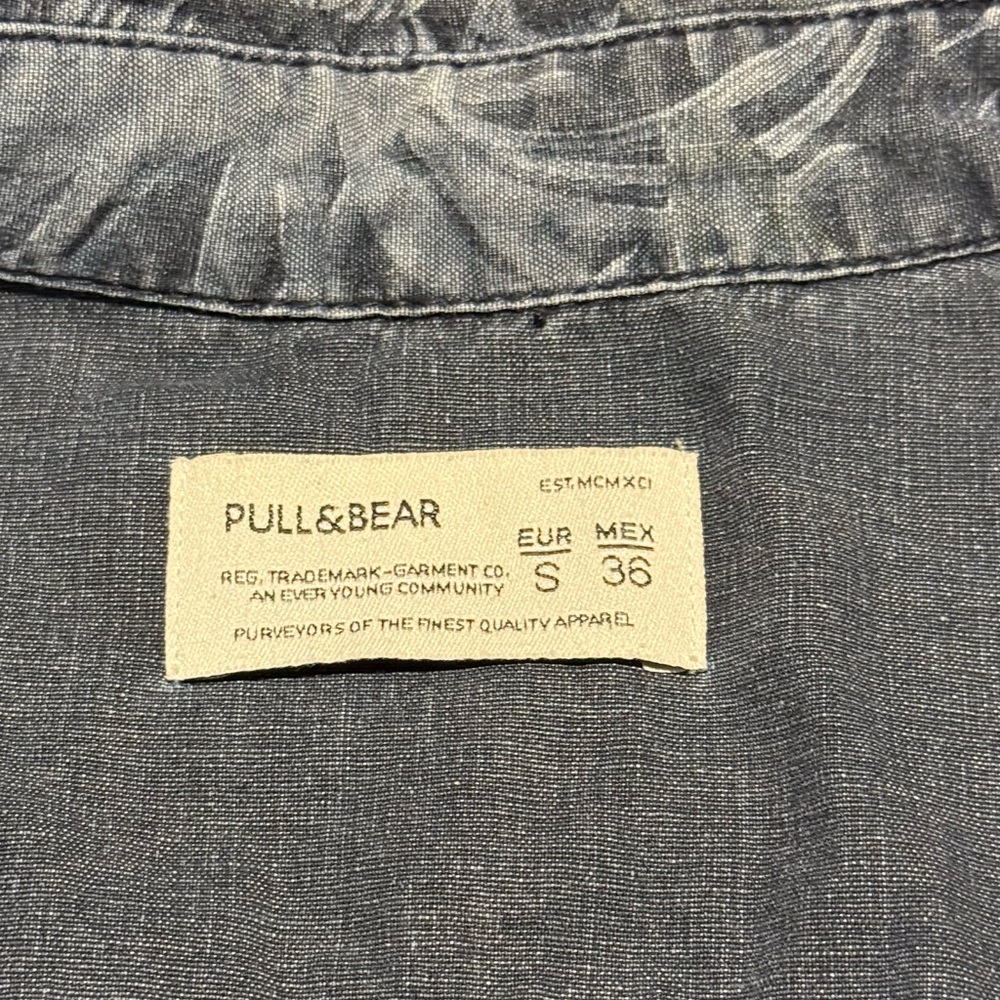 Pull&Bear Gray Casual Button Down Shirt